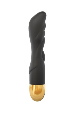 Vibromasseur waterproof Flexi & Joy - Noir et doré - 21 cm