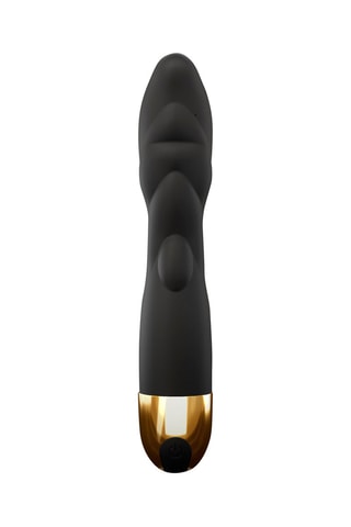 Vibromasseur waterproof Flexi & Joy - Noir et doré - 21 cm