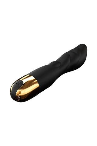 Vibromasseur waterproof Flexi & Joy - Noir et doré - 21 cm