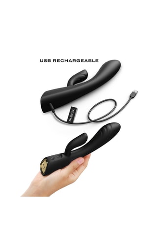 Vibromasseur Flexi Rabbit  - Noir - 21 cm