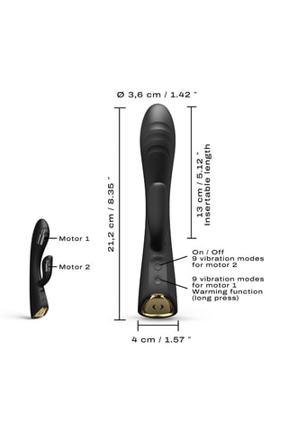 Vibromasseur Flexi Rabbit  - Noir - 21 cm