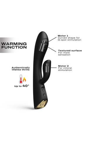 Vibromasseur Flexi Rabbit  - Noir - 21 cm