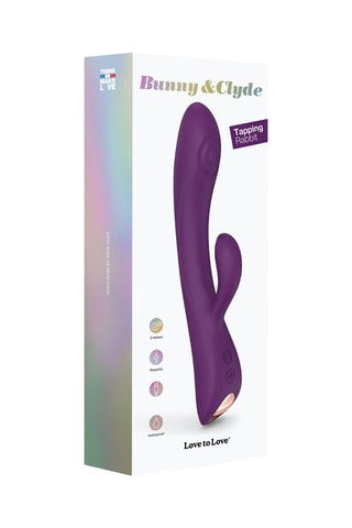 Vibromasseur et stimulateur clitoridien Bunny & Clide - Violet - 22 cm