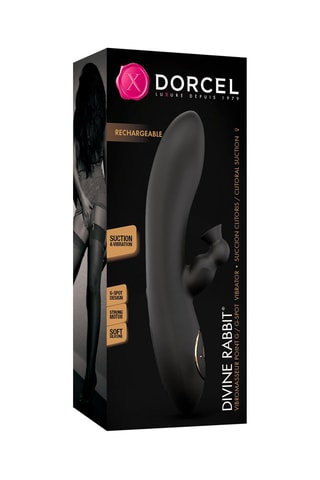 Vibromasseur Divine Rabbit - Noir - 20,3 cm