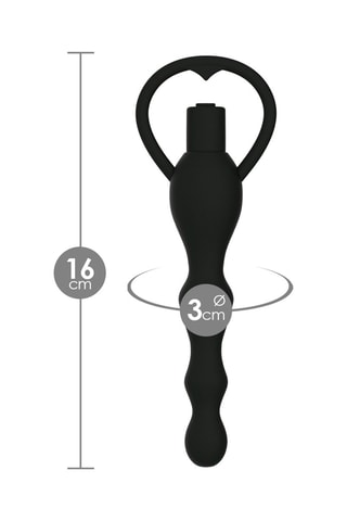 Plug anal waterproof Smart Beads - Noir - 16 cm