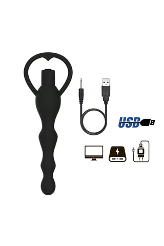 Plug anal waterproof Smart Beads - Noir - 16 cm