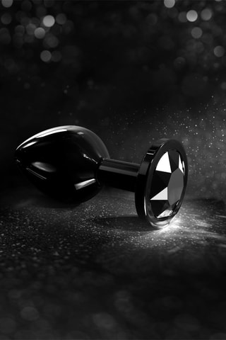 Plug anal waterproof Diamond - Noir - 6 cm