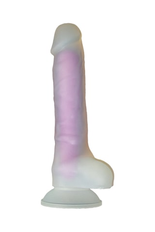Godemiché réaliste waterproof Andy - Violet et blanc - 13,5 cm