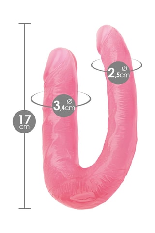 Double godemiché waterproof Dong Mini - Rose - 17 cm