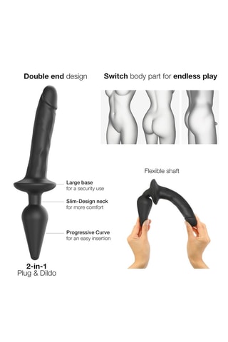 Godemiché waterproof - Taille S - Noir - 24,9 cm