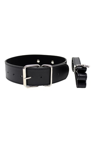 Collier et laisse - Noir