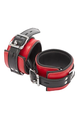 Menottes en cuir - Rouge et noir