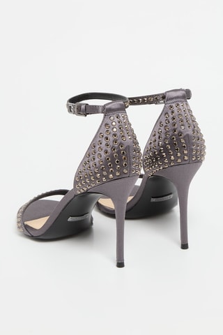 Sandales à talons en soie - Anthracite