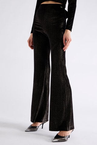 Pantalon taille haute - Noir et doré