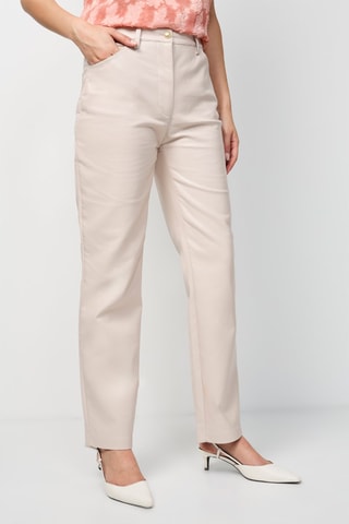 Pantalon taille haute - Beige