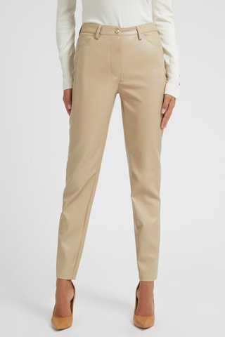 Pantalon droit taille haute - Beige