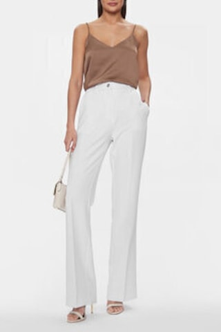 Pantalon slim taille haute - Blanc