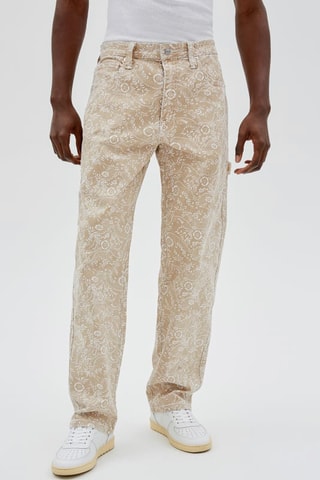 Jean cargo - Beige et blanc