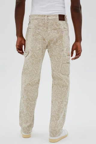 Jean cargo - Beige et blanc