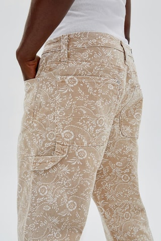 Jean cargo - Beige et blanc