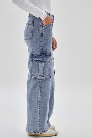 Jean cargo taille haute Go Kit - Bleu marine