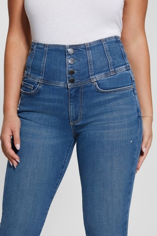 Jean flare taille haute - Bleu cobalt