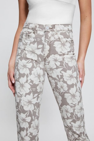 Jean slim 7/8 - Blanc et taupe