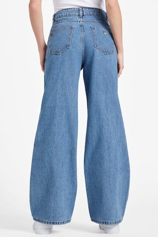 Jean wide legs taille haute - Bleu marine