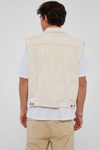 Veste sans manches en jean - Ecru - PB PRIX