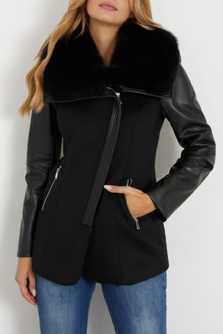 Veste bi-matière - Noir
