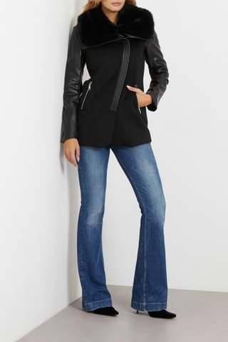 Veste bi-matière - Noir