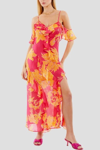 Robe volantée - Fuchsia