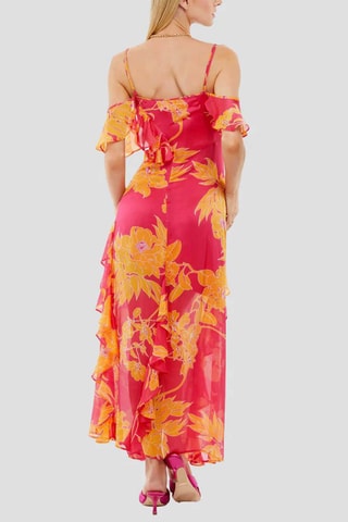 Robe volantée - Fuchsia