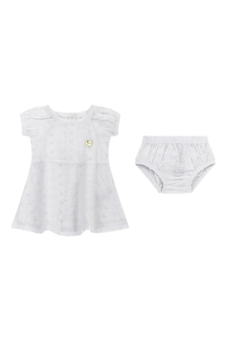 Robe et culotte en broderie anglaise - Blanc