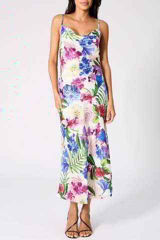 Robe longue - Blanc et violet