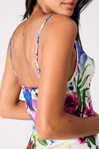 Robe longue - Blanc et violet