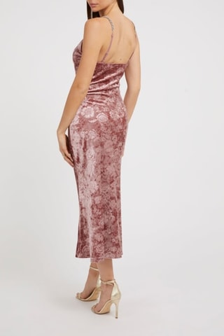 Robe fourreau en velours - Vieux rose