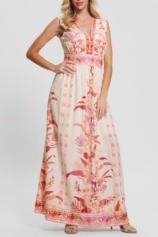 Robe longue - Blanc et rouge
