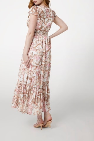 Robe longue Destiny - Ecru et rose