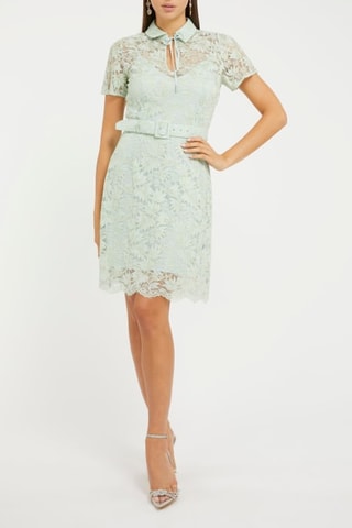 Robe droite en dentelle - Vert d’eau