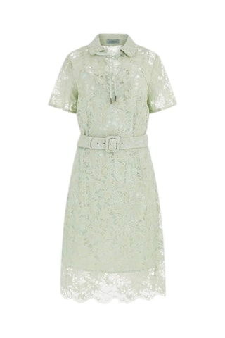 Robe droite en dentelle - Vert d’eau