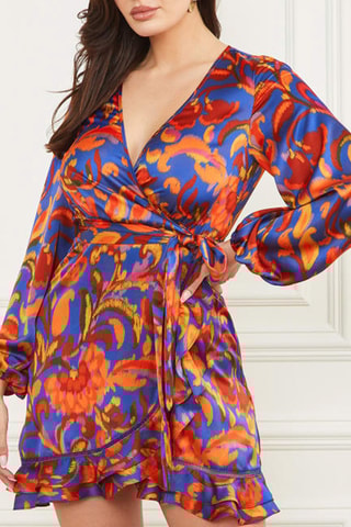 Robe portefeuille - Bleu cobalt