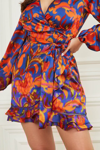 Robe portefeuille - Bleu cobalt