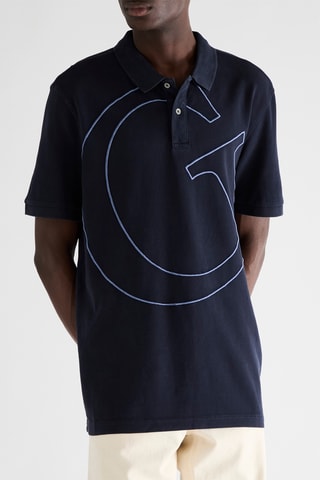 Polo regular Letter - Bleu nuit