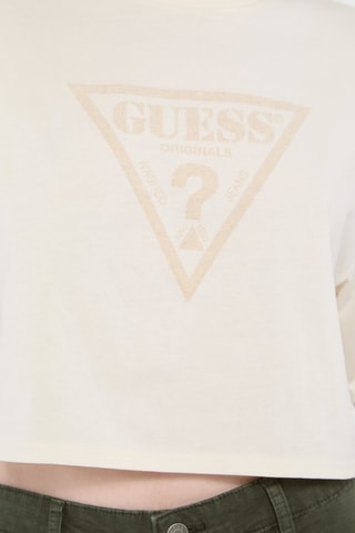 T-shirt cropped Vintage - Beige clair