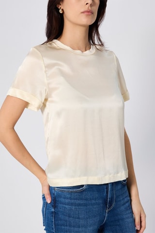 T-shirt en soie Crème