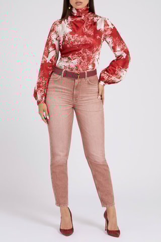 Blouse Rouge et écru