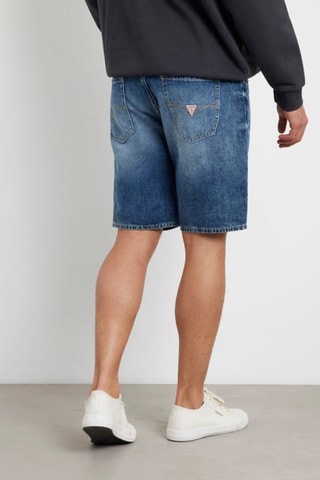 Short regular en jean et lin - Indigo