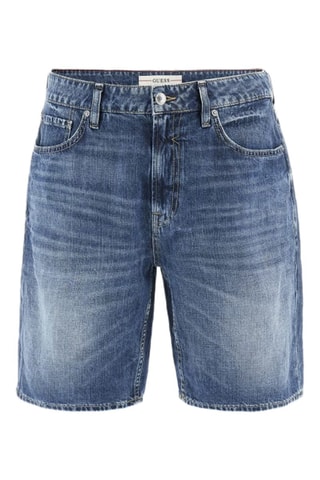 Short regular en jean et lin - Indigo