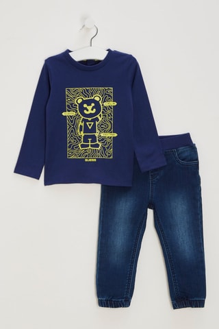 T-shirt et jean - Bleu